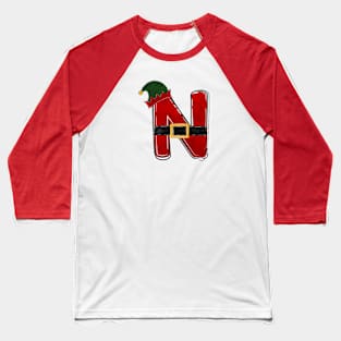 Letter N - Christmas Letter Baseball T-Shirt